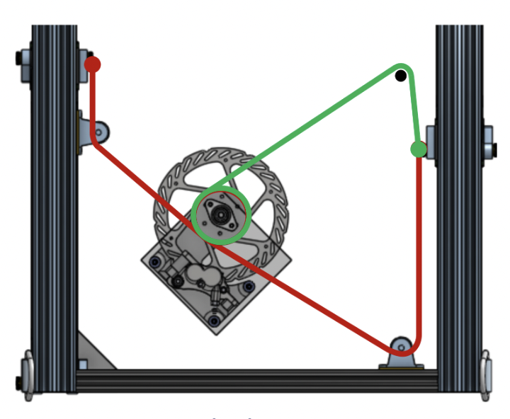 Belt brake routing diagram
